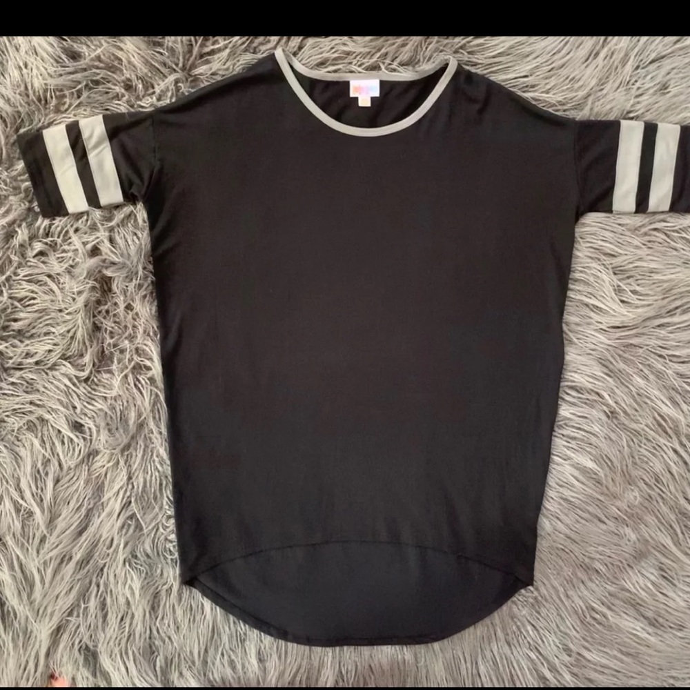 LuLaRoe Irma XXS Black/Gray Stripe